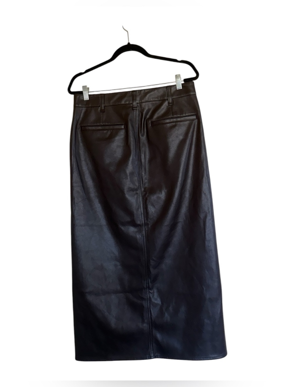 NWT $288 Rag & Bone Rayne Faux Dark brown Leather Skirt Size- 28 - Picture 6 of 9